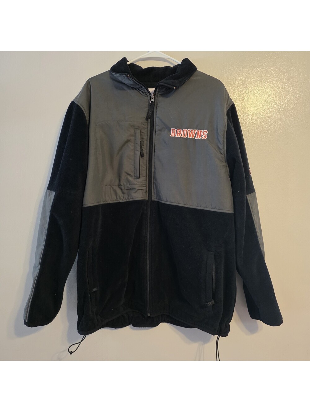 Reebok Cleveland Browns Jacket Men’s XL Fleece Windbreaker NFL Zip Up Coat